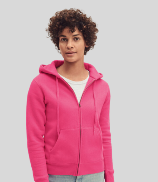Fruit of the Loom Premium Lady Fit Zip Hooded Jacket | Multicolor | XS - 2XL - Prime Apparel
