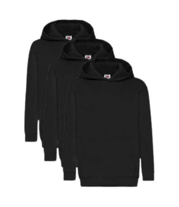Fruit of the Loom Kids Classic Hooded Sweat | Black | Pack of 3 FRUIT OF THE LOOM (7279887302174803718)