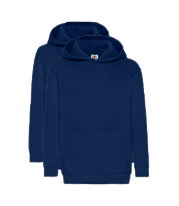 Fruit of the Loom Kids Classic Hooded Sweat | Navy | Pack of 2 FRUIT OF THE LOOM (7279887302174803718)