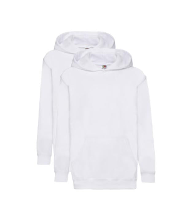 Fruit of the Loom Kids Classic Hooded Sweat | White | Pack of 2 FRUIT OF THE LOOM (7279887302174803718)