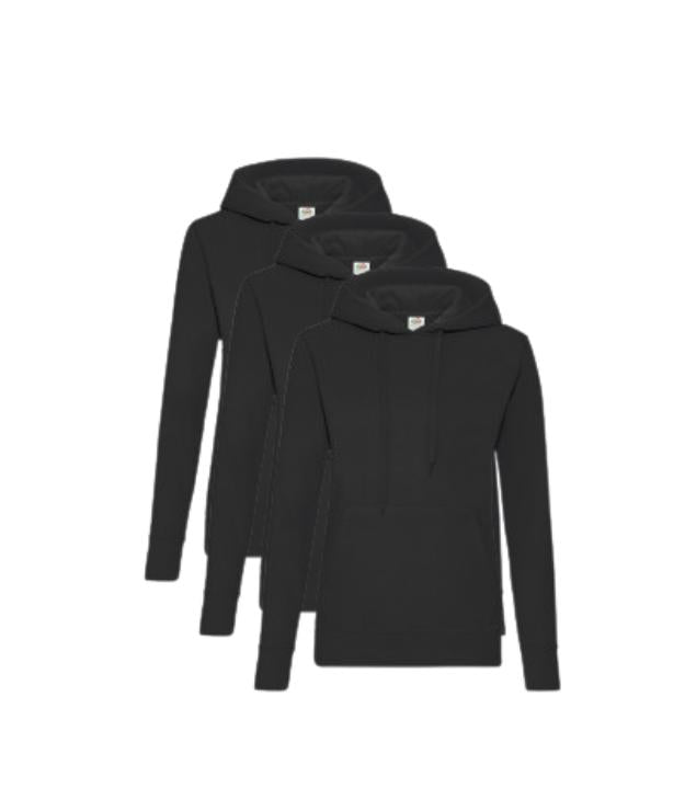 Fruit of the Loom Ladies' Classic Hooded Sweat | Heather Grey | Pack of 3 Long Sleeve Womenswear Cotton Fit Loose Sweatshirt FRUIT OF THE LOOM (7279887302174803718)