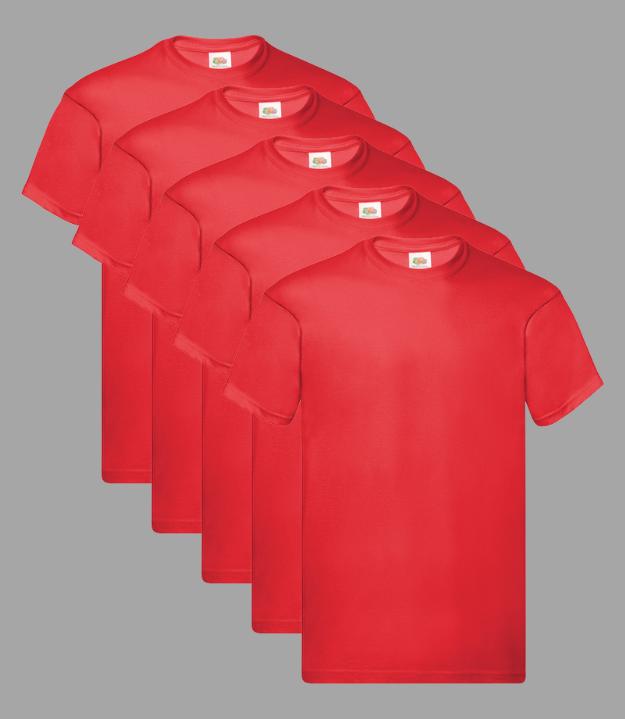 Fruit of the Loom Men's Original T-Shirt | Multicolor | Pack of 5 Fruit of the Loom