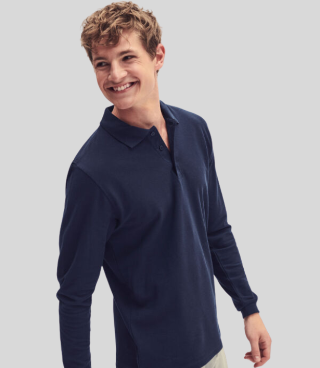 Fruit of the Loom Premium Long Sleeve Cotton Piqué Polo Shirt | Multicolor | S - 3XL - Prime Apparel