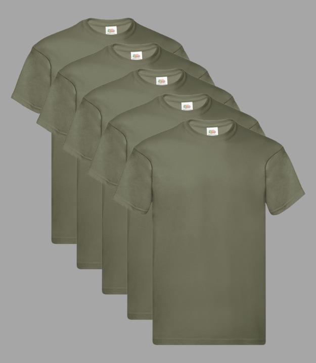 Fruit of the Loom Men's Original T-Shirt | Multicolor | Pack of 5 Fruit of the Loom