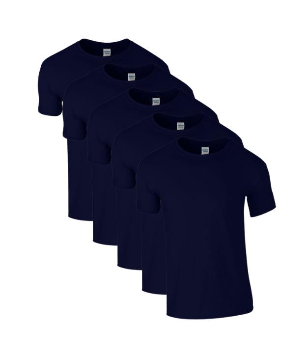 GILDAN Men's Heavy Cotton Adult T-Shirt, Navy, Pack of 5 - Classic Plain Summer Tee - Top, Basic Casual Menswear GILDAN (7184176719711028997)