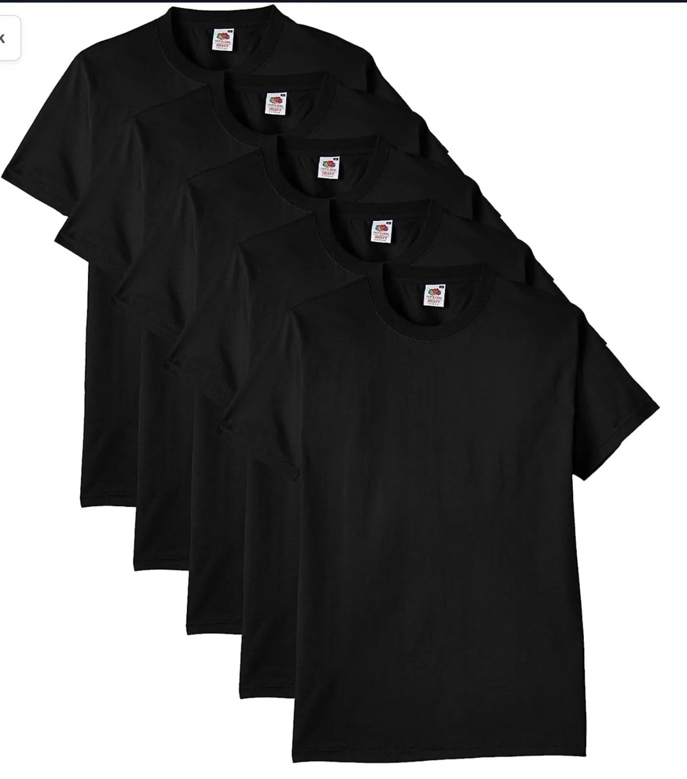 Fruit of the Loom Men's Original T-Shirt | Multicolor | Pack of 5 Fruit of the Loom