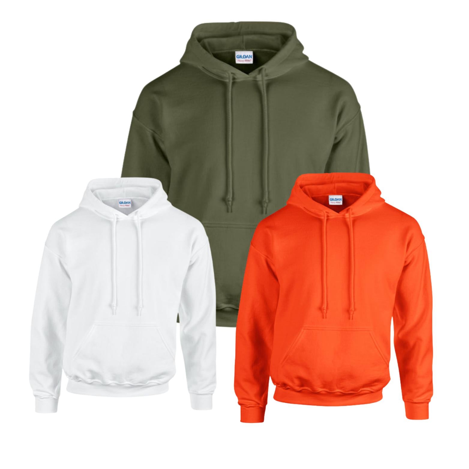 Gildan Heavy Blend Adult Hooded Sweatshirt, Multicolor, Pack of 3 Casual Menswear Plain Stylish GILDAN (7184176719711028997)