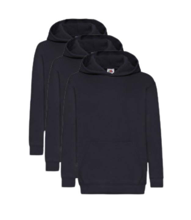 Fruit of the Loom Kids Classic Hooded Sweat | Deep Navy | Pack of 3 FRUIT OF THE LOOM (7279887302174803718)