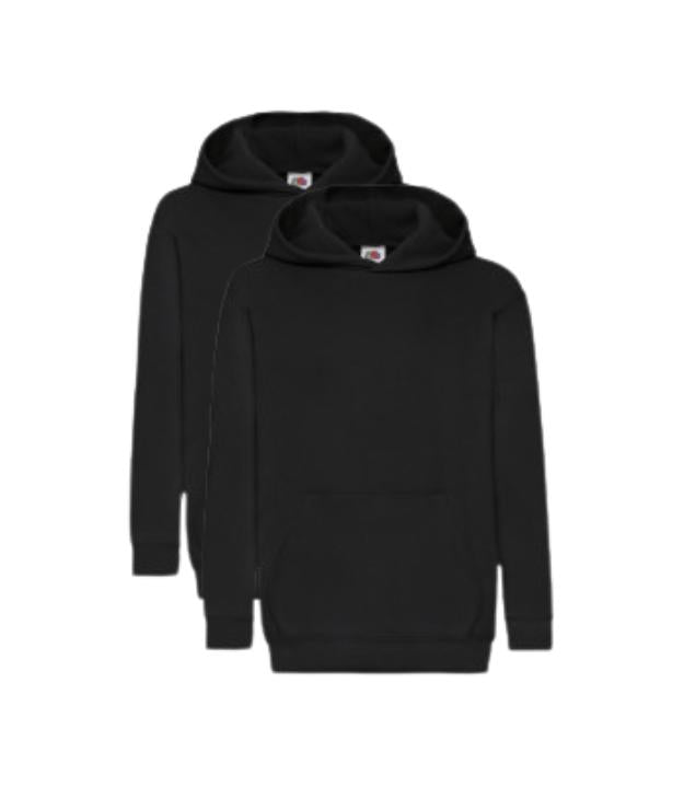 Fruit of the Loom Kids Classic Hooded Sweat | Black | Pack of 2 FRUIT OF THE LOOM (7279887302174803718)