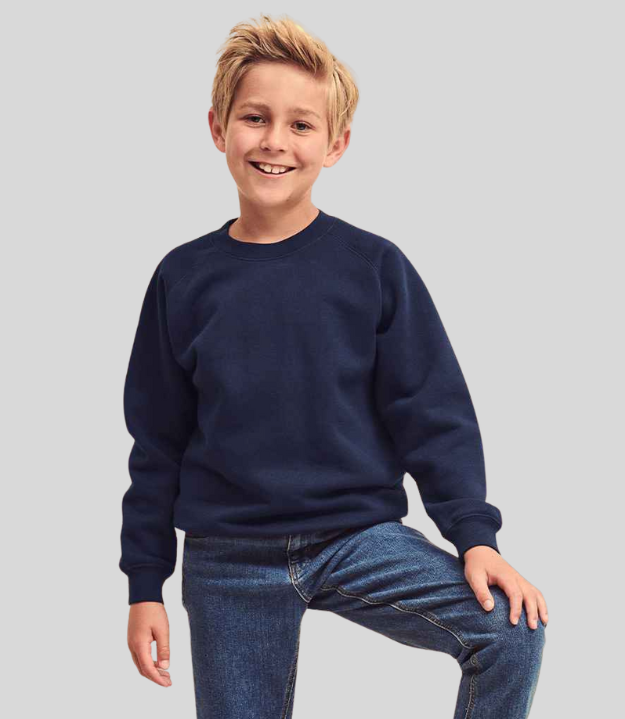 Fruit of the Loom Kids Premium Raglan Sweatshirt | Multicolor | For 3 - 15 Years Kids - Prime Apparel