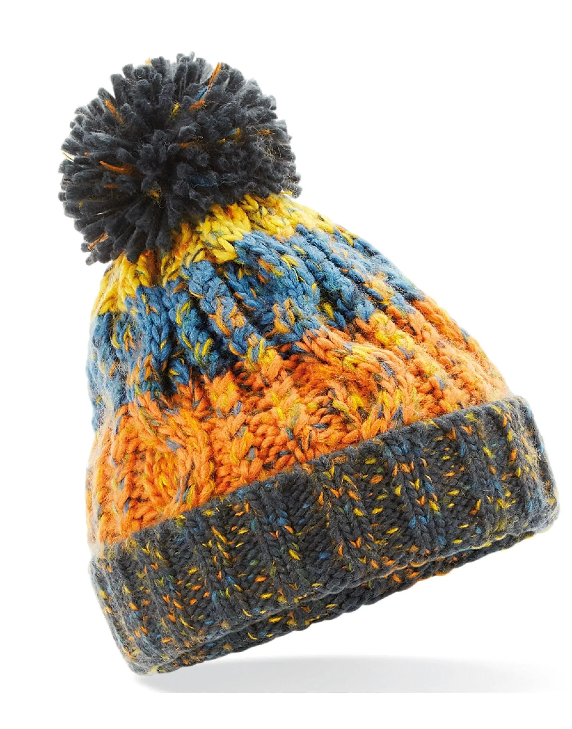 Beechfield Junior Corkscrew Pom Pom Beanie | Multicolor | One Size - Prime Apparel