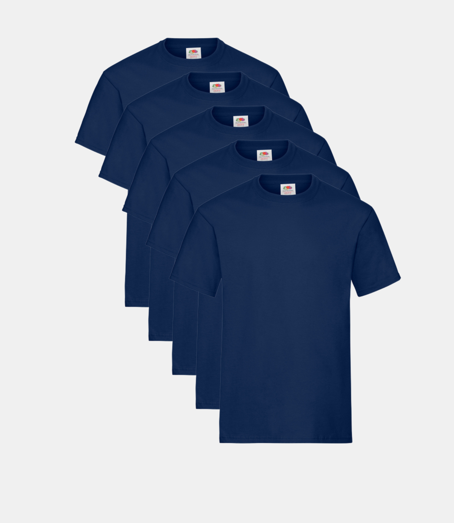 Fruit of the Loom Men's Heavy Tee 5 Pack T-Shirt Navy (Pack of 5) Fruit of the Loom