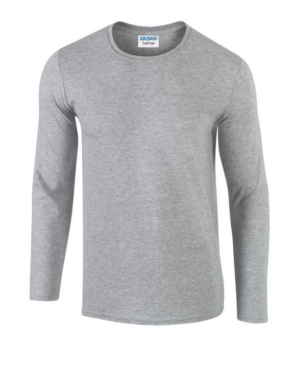 Gildan Softstyle Adult Long Sleeve T-Shirt, Sport Grey, Pack of 3 Classic Top GILDAN (7184176719711028997)