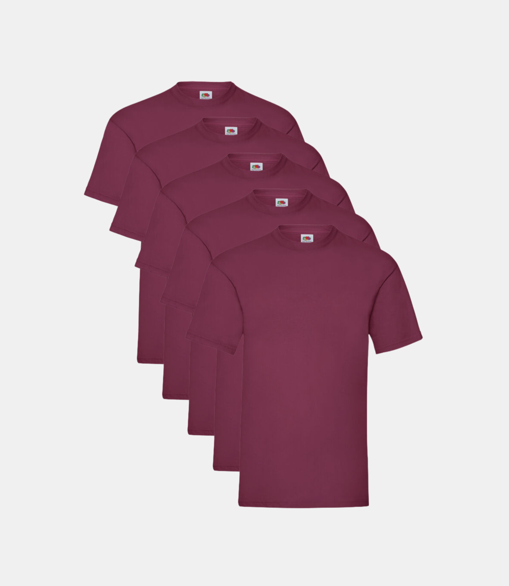 Fruit of the Loom Men's Valueweight T-Shirt (Burgundy) (Pack of 5) Fruit of the Loom