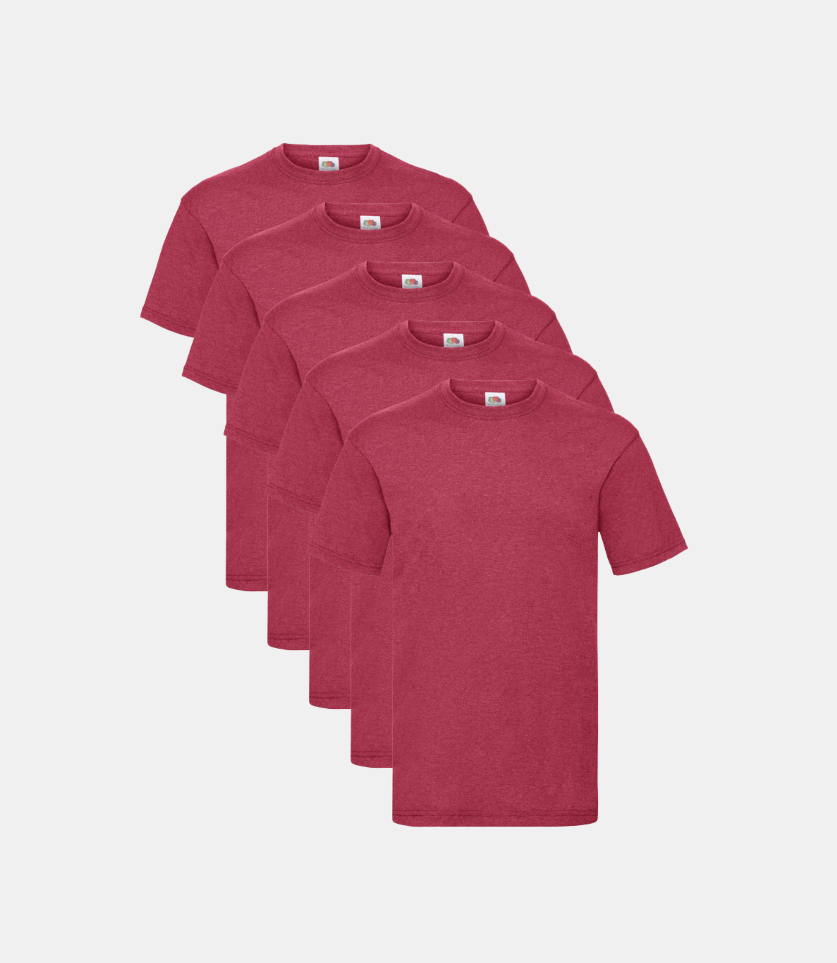 Fruit of the Loom Valueweight Men’s T-Shirt Vintage Heather Red ( Pack of 5 ) Fruit of the Loom