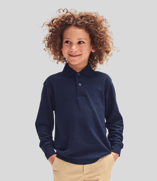 Fruit of the Loom Kids 65/35 Long Sleeve Polo Fruit of the Loom