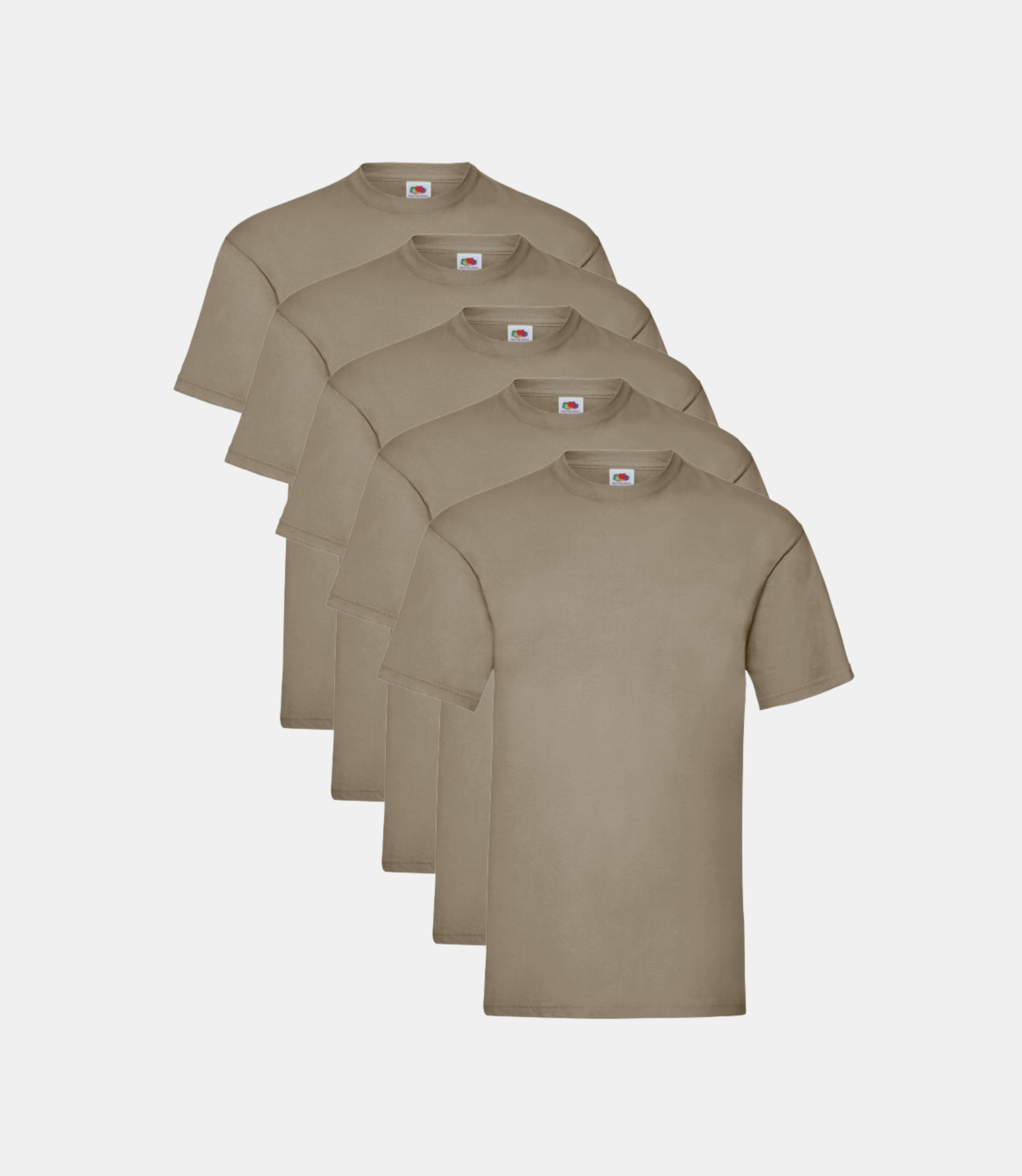 Fruit of the Loom Men's Valueweight T-Shirt (Khaki) (Pack of 5) Fruit of the Loom