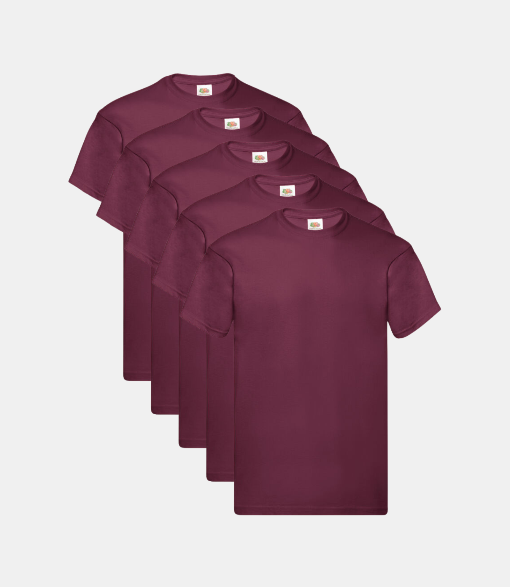 Fruit of the Loom Men's Original T-Shirt (Burgundy) (Pack of 5) Fruit of the Loom