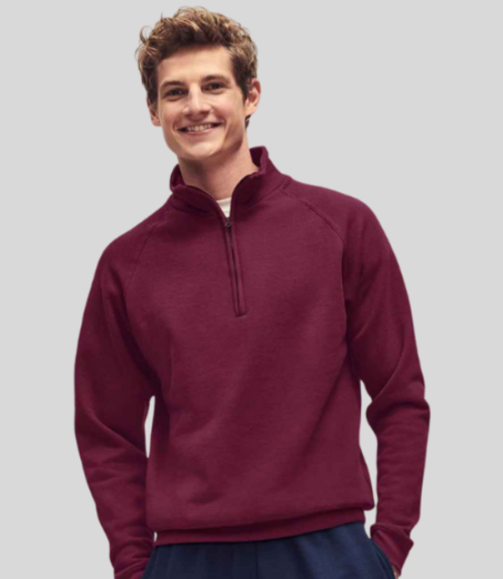 Fruit of the Loom Classic Zip Neck Sweatshirt Multicolor S 3XL