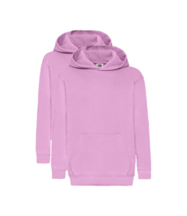 Fruit of the Loom Kids Classic Hooded Sweat | Light Pink | Pack of 2 FRUIT OF THE LOOM (7279887302174803718)
