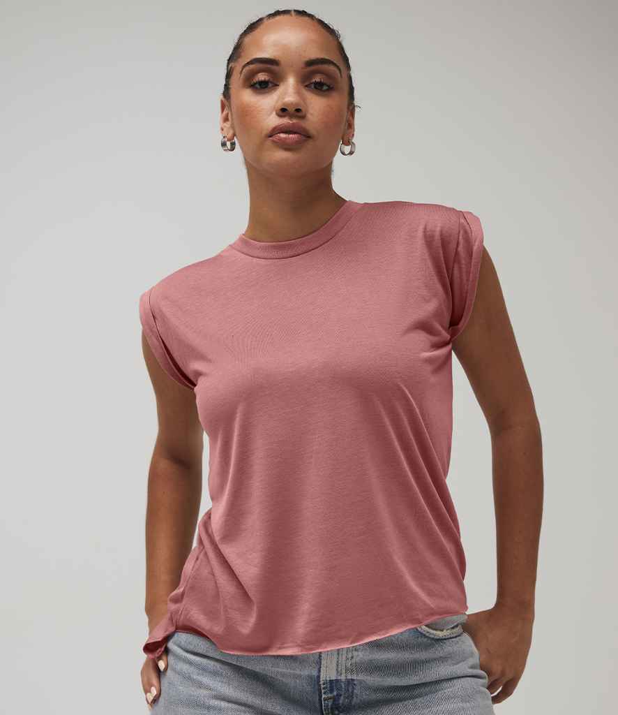 Bella Canvas | Womens Flowy Muscle Tee Roll Cuff B&C