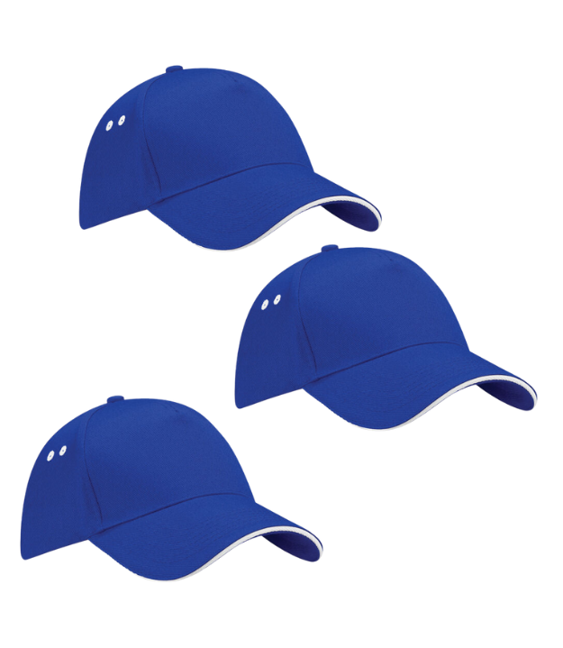 Beechfield Ultimate 5 Panel Sandwich Peak Cap Pack of 3 Beechfield