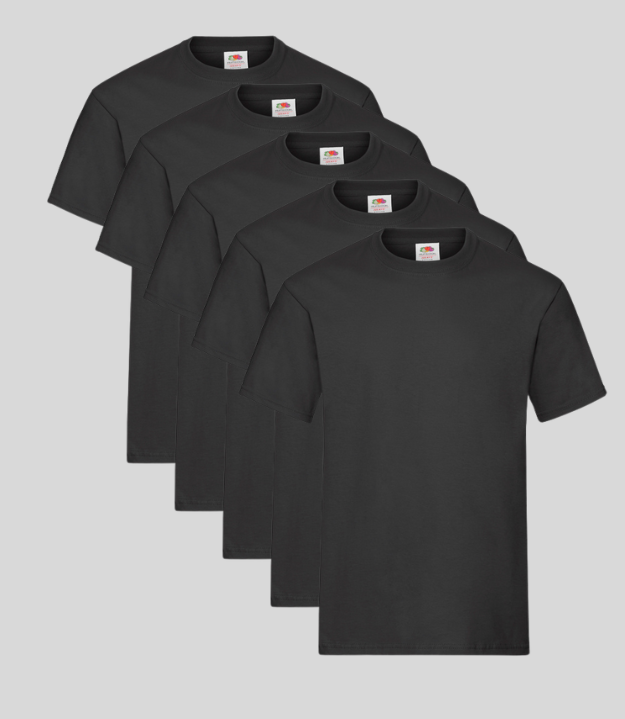 Fruit of the Loom Heavy T-shirt | Pack Of 5 | S-3XL Fruit of the Loom