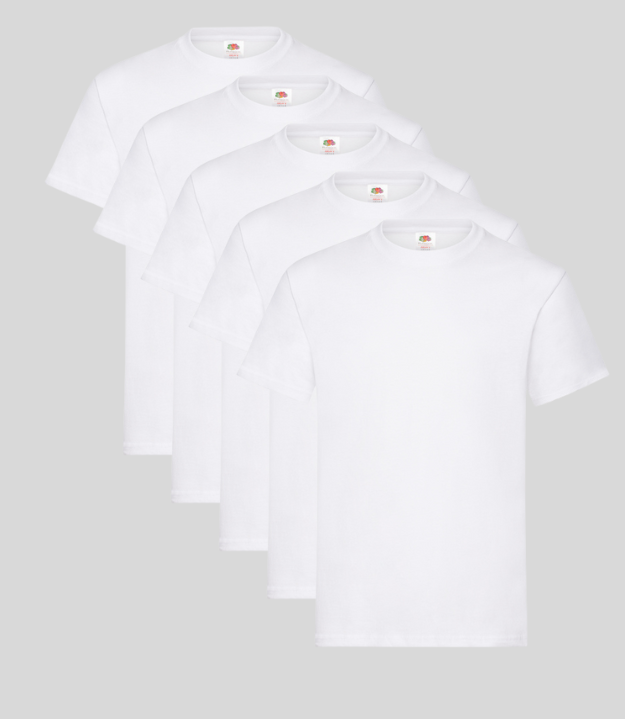 Fruit of the Loom Heavy T-shirt | Pack Of 5 | S-3XL Fruit of the Loom