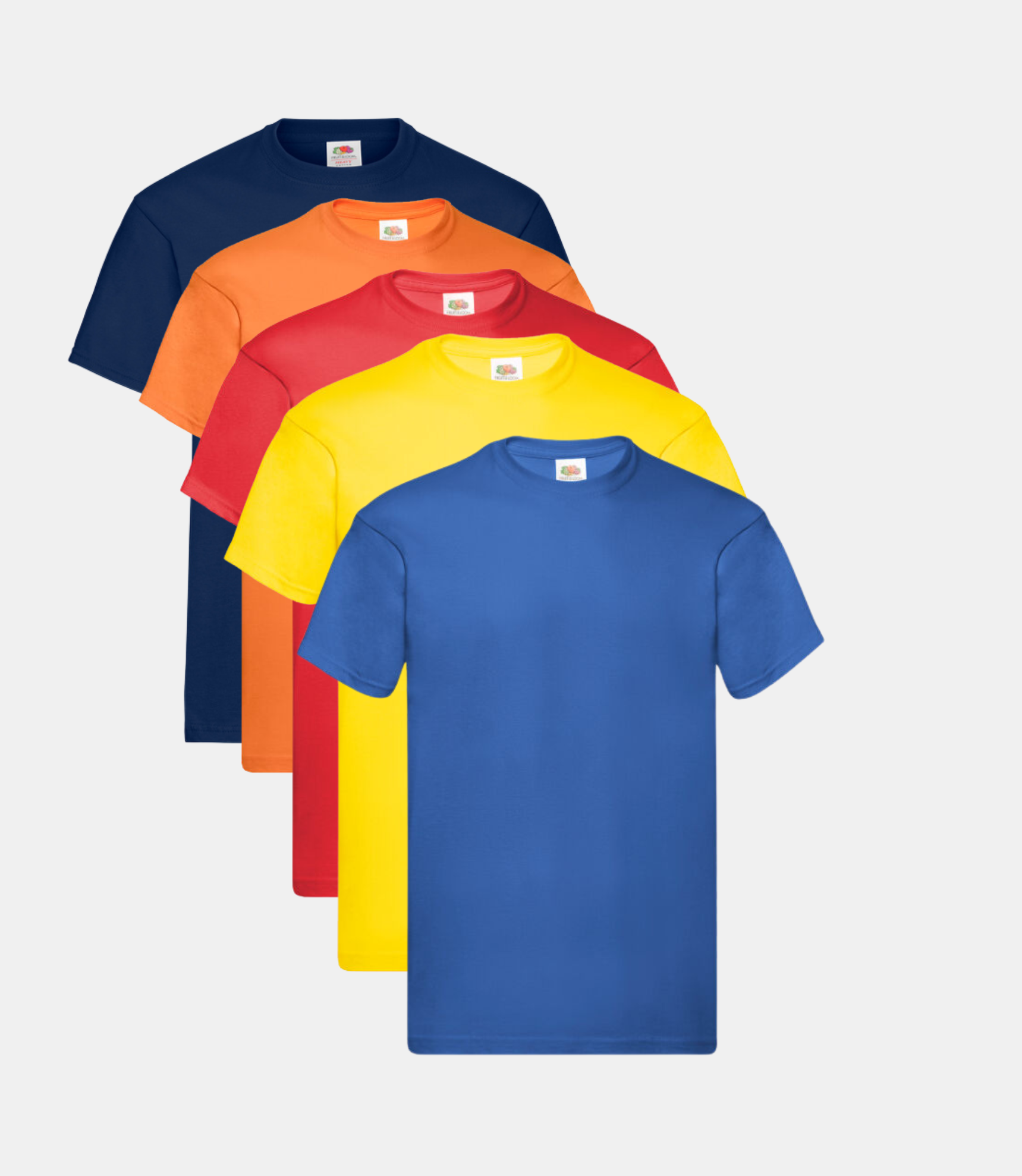 Fruit of the Loom Men's Valueweight T-Shirt | Multicolor | Pack of 5 ( RYL/RED/ORNG/NVY/YLO//VT ) Fruit of the Loom