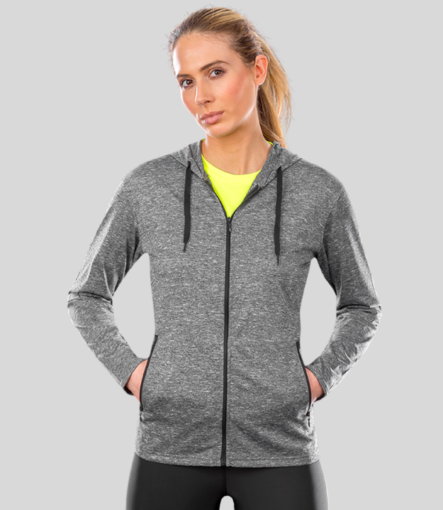 Spiro Fitness Womens Hooded Tee-Jacket - Prime Apparel