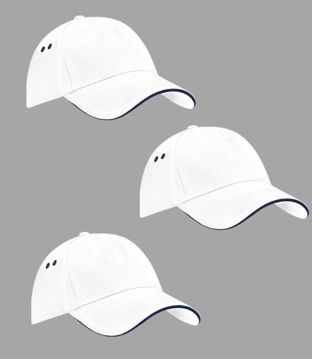 Beechfield Ultimate 5 Panel Sandwich Peak Cap Pack of 3 Beechfield