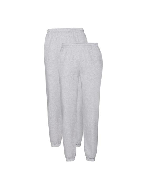 Fruit of the Loom Men's Men's Classic Elasticated Cuff Jog Pants | Dark Heather | Pack of 2 Plain Trouser Menswear Casual FRUIT OF THE LOOM (7279887302174803718)