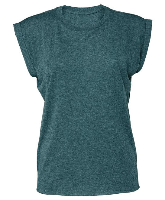 Bella Canvas | Womens Flowy Muscle Tee Roll Cuff B&C