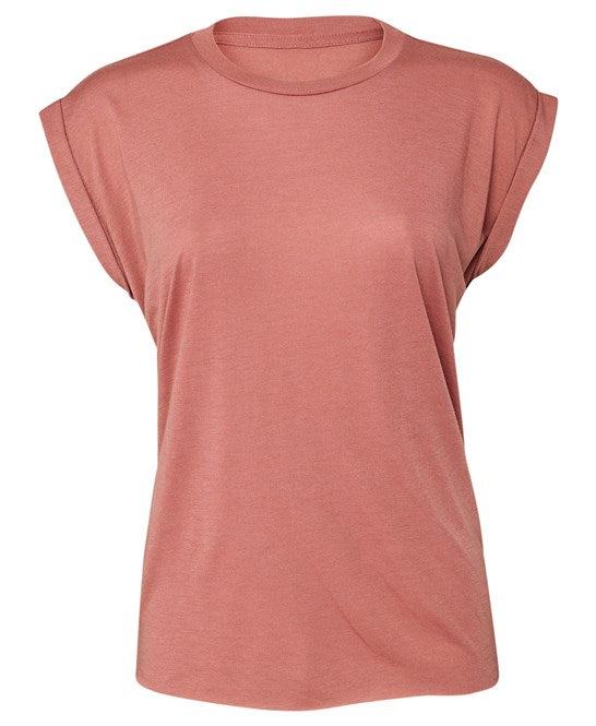 Bella Canvas | Womens Flowy Muscle Tee Roll Cuff B&C