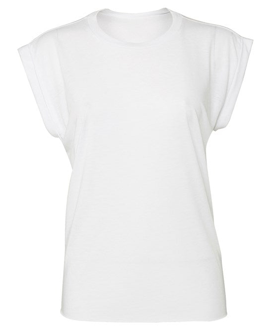 Bella Canvas | Womens Flowy Muscle Tee Roll Cuff B&C