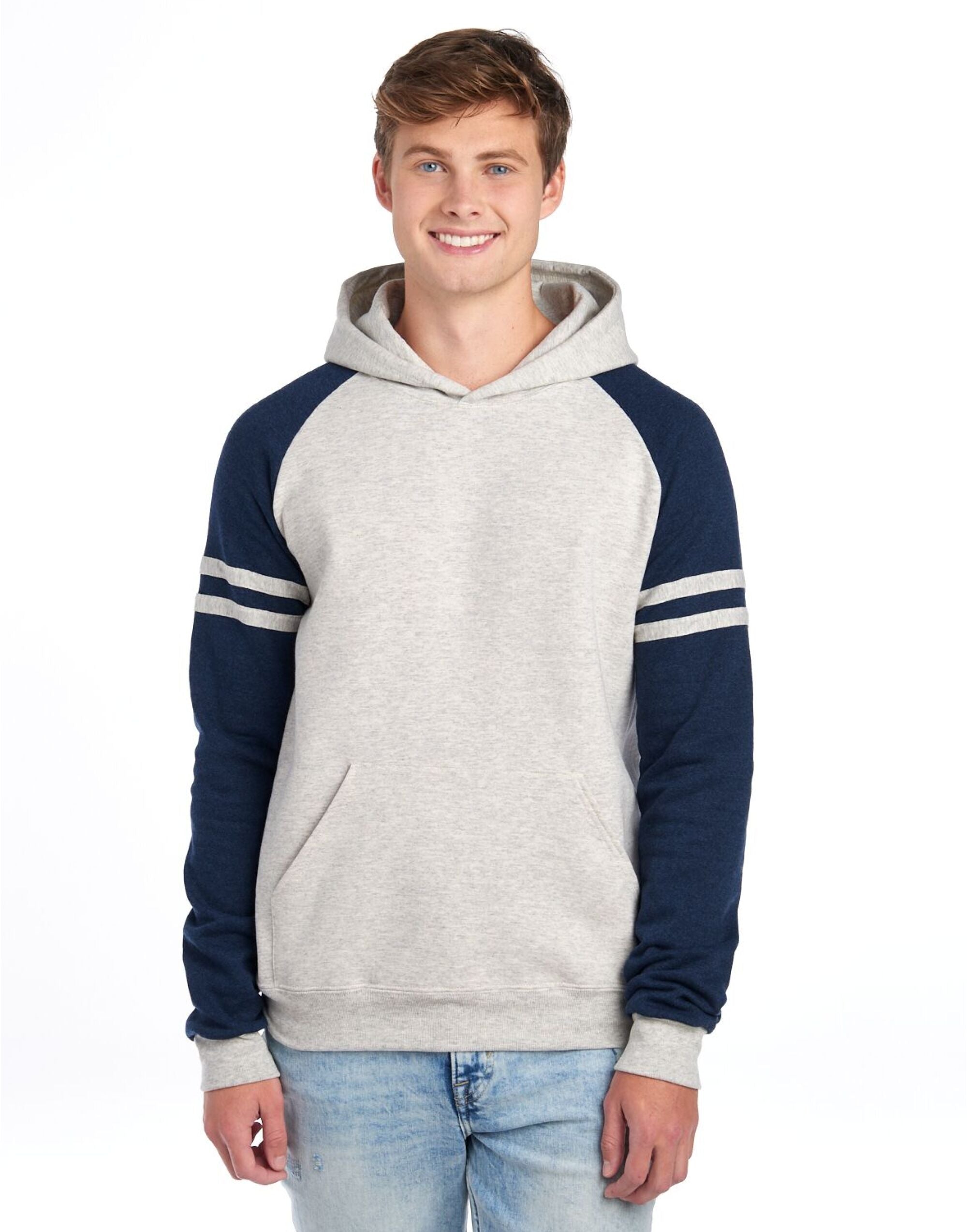 Jerzees NuBlend Varsity Colour-Block Hoodie Casual Long Sleeve Jerzees (7046223148714362625)