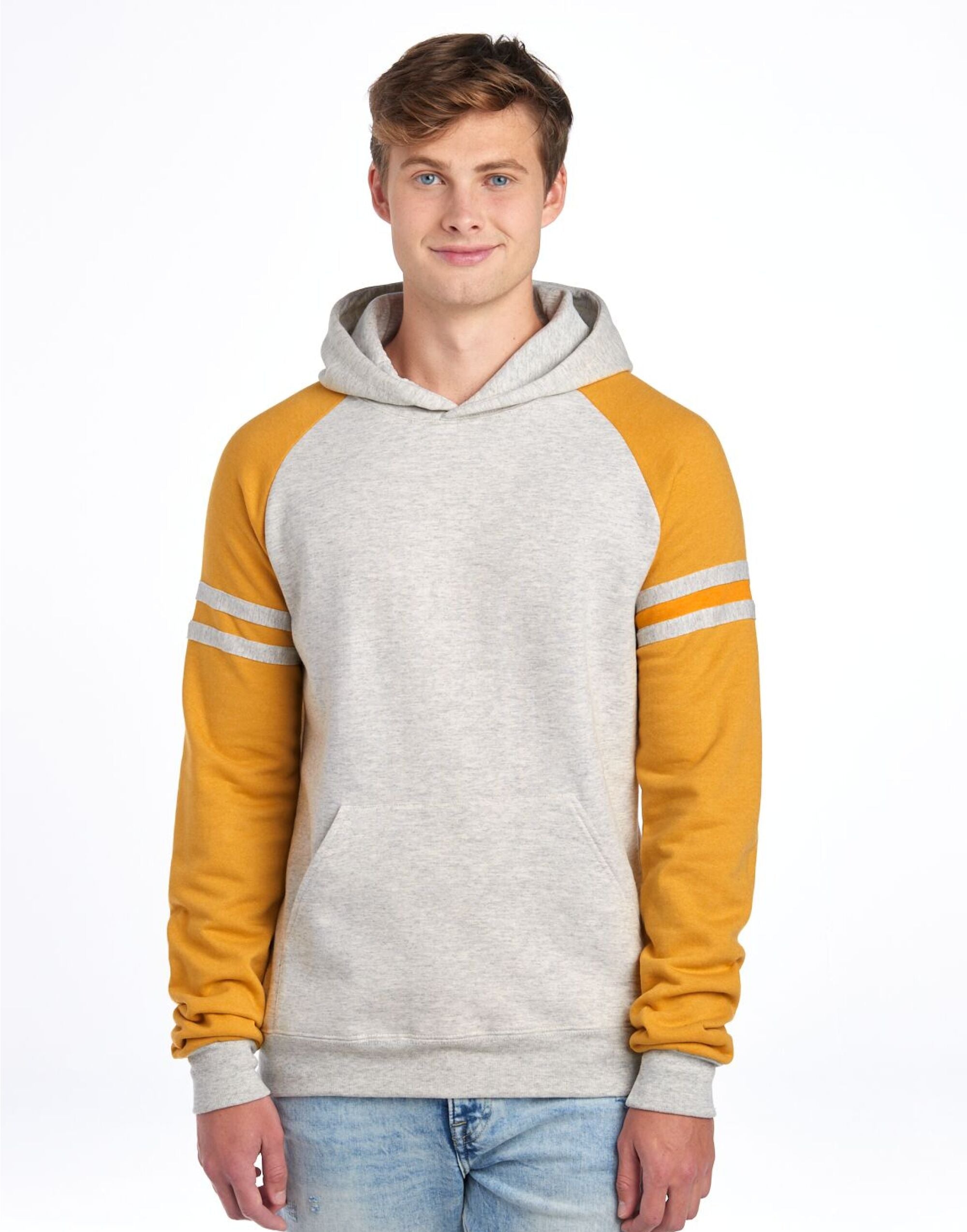 Jerzees NuBlend Varsity Colour-Block Hoodie Casual Long Sleeve Jerzees (7046223148714362625)